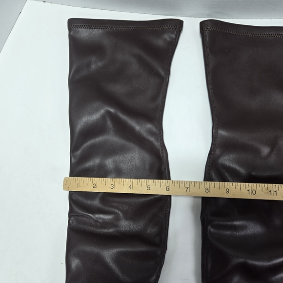 Stella McCartney Skyla Stretch Alter Mat Dark Brown Over-the-Knee Boots Size 7 - Picture 6 of 16
